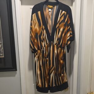 Chic Black and Gold Midi Dress